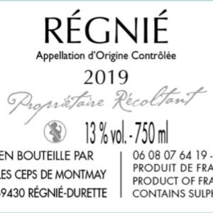 REGNIE 2019 – CARTON 6 BOUTEILLES 75 CL